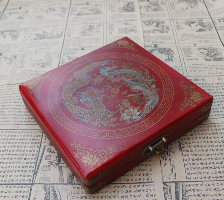 Jeu d'échec antique en cuir / Antique Leather Box Set Chess