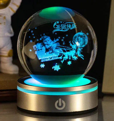 3D Inner Carving Luminous Crystal Ball / Magnifique boule de cristal lumineuse 3D